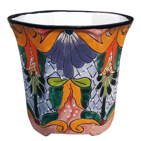 Talavera 8.25 In. H X 8.5 In. W Ceramic Talavera Planter Set Assorted